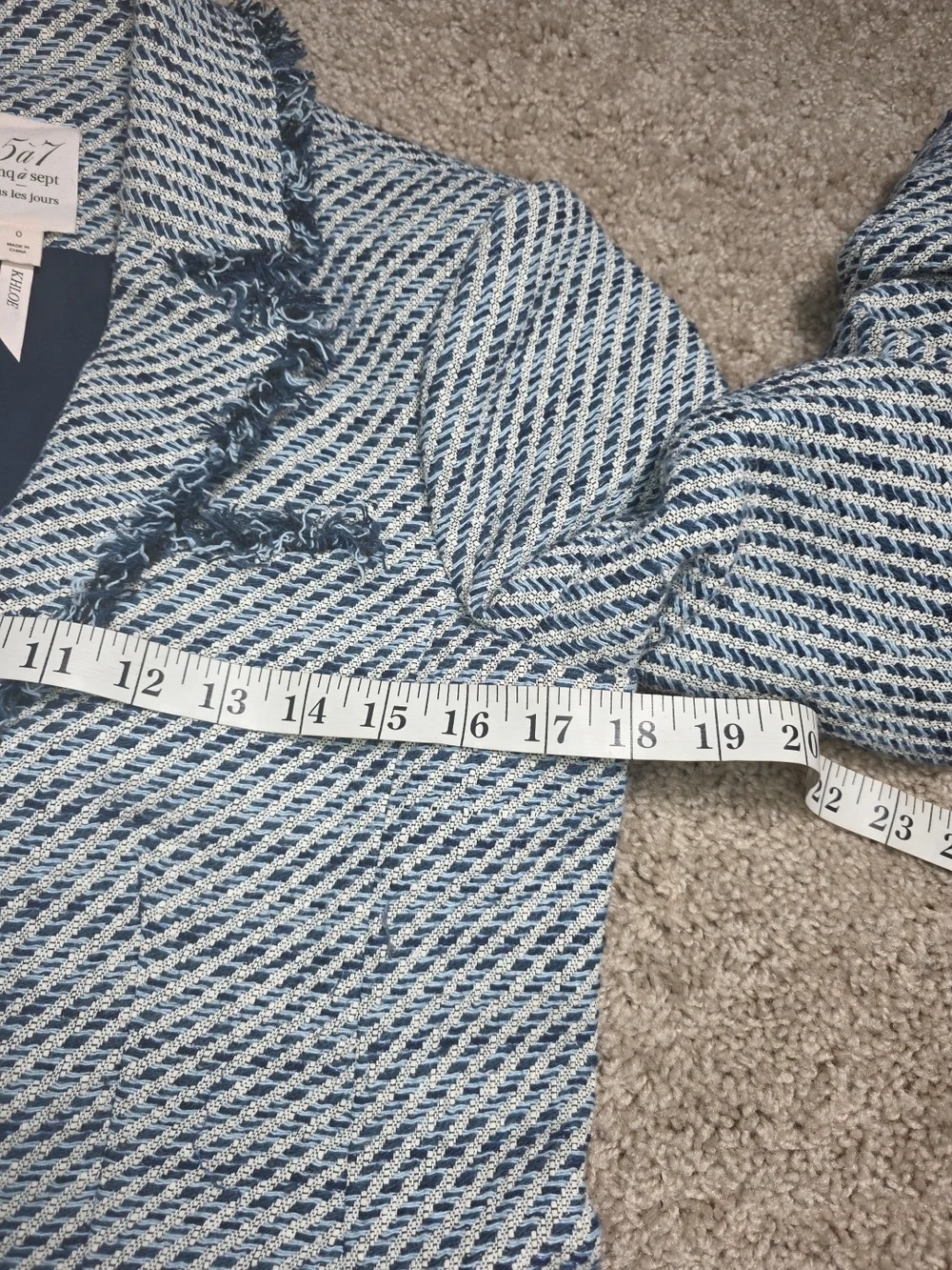 Cinq à Sept Noemie Khloe Bouncle Blazer In Navy Multi Sz 0 - Picture 13 of 13